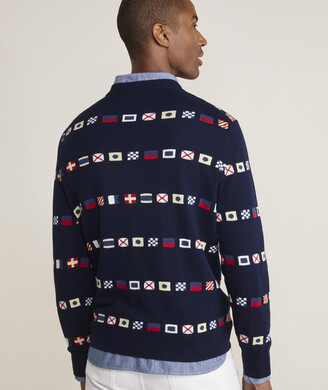 (取寄) ヴィンヤードヴァインズ メンズ アメリカン フロッグ クルー セーター Vineyard Vines men American Flag Crew Sweater Nautical Navy Shop American Flag Cashmere Sweater at vineyard vines